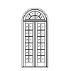 12-lite French double door with 1/2 round transom
Unit Dimension 43" x 102"
Door Dimension 20-3/8" x 79"
Panels - none
Glazing - Tempered Low-e IG, SDL